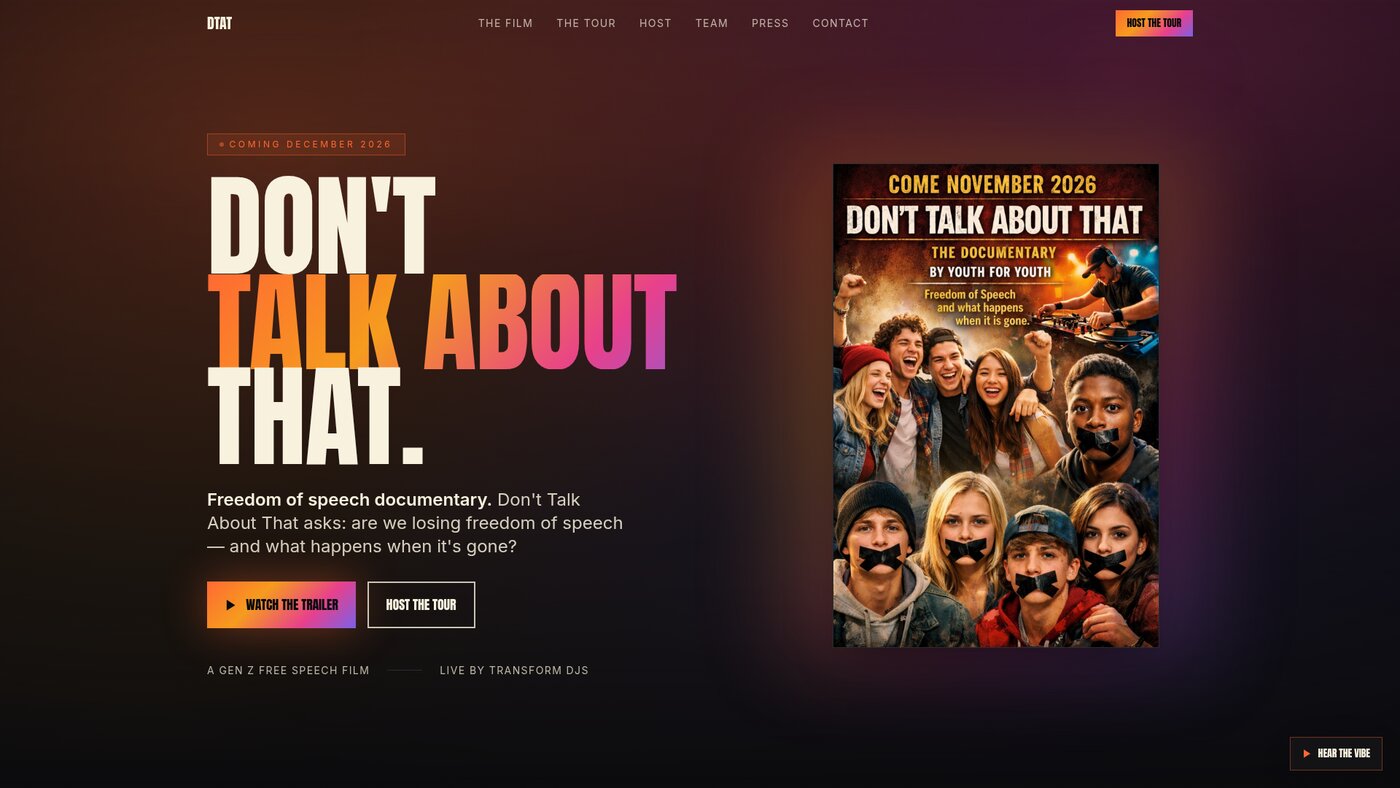Key art for the documentary Don't Talk About That
